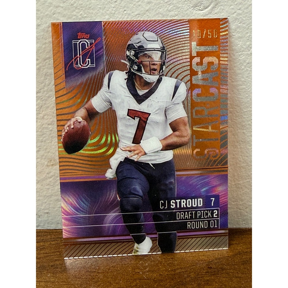 2025 Topps Signature Class Starcast CJ Stroud 10/50 Orange Parallel SC-2 Texans
